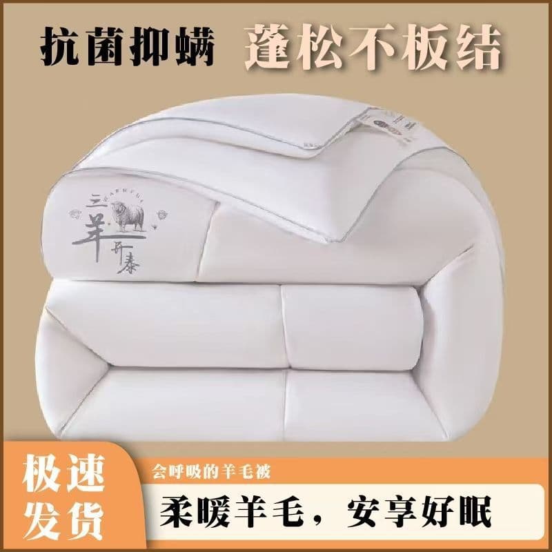 High-Quality Antibacterial Australian Imported Wool Quilt, Pure Wool Winter Quilt, Extra Thick Autumn/Winter Quilt, Single/Double Warm Quilt, AliExpress