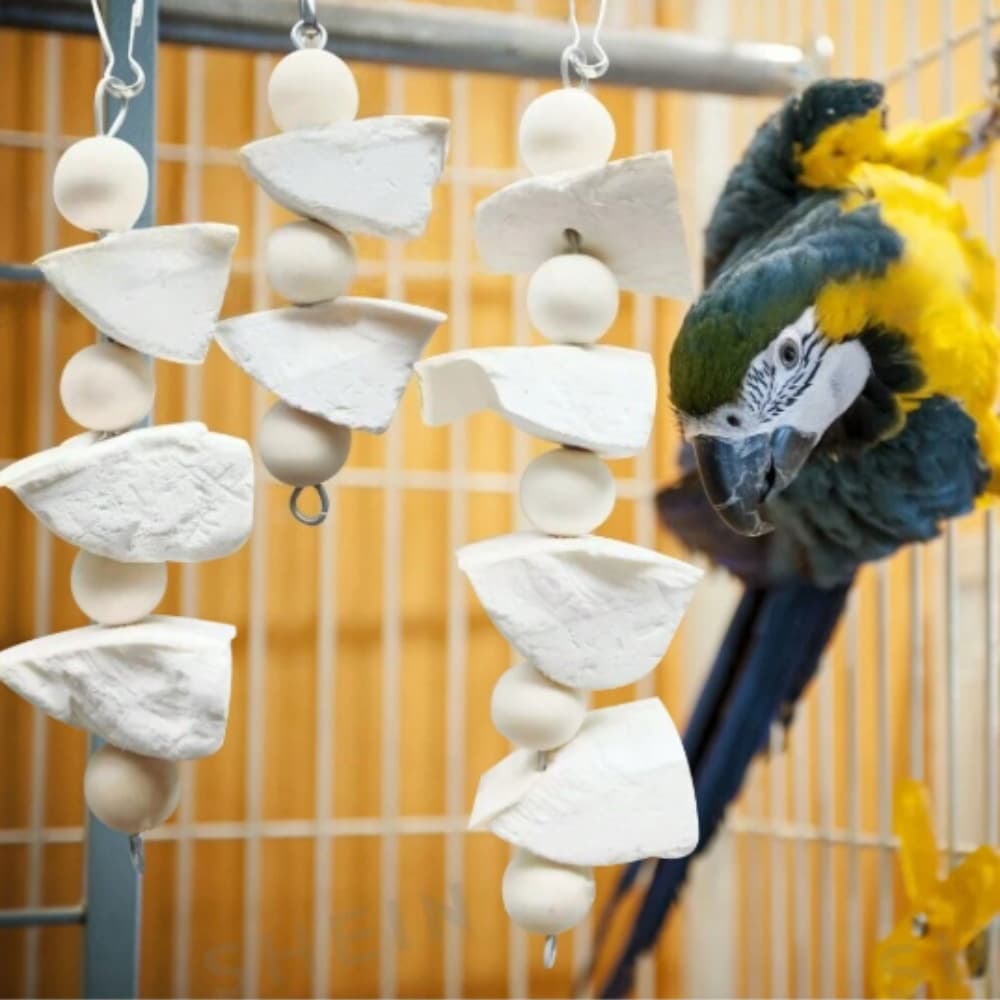 Hot-selling large cuttlebone string for parrots and birds, teeth grinding, calcium supplement, chewing toy for pets, bird toy wholesale