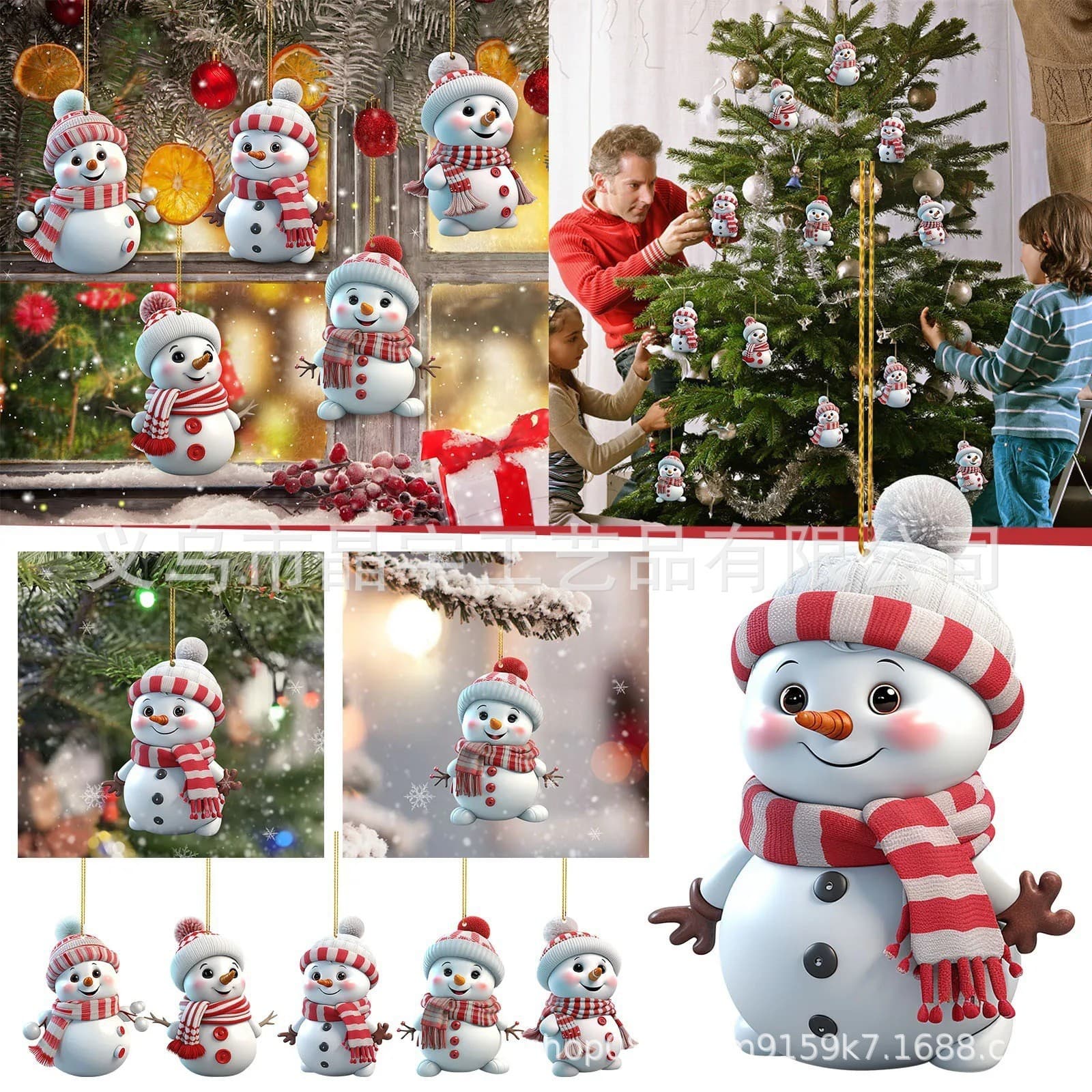 2014 cross-border new products cute cartoon Christmas snowman car hanging home Christmas tree ornaments pendant Christmas decoration