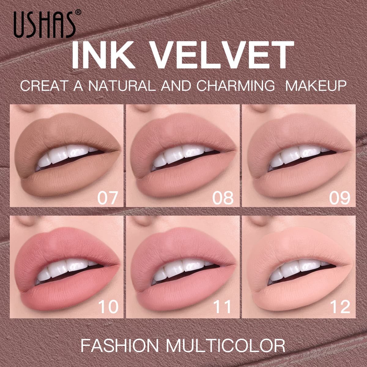 USHAS Cross-Border Best-Selling Matte Liquid Lipstick Lip Gloss Lip Mud Non-Stick Cup Waterproof Amazon Lip Glaze Europe and America