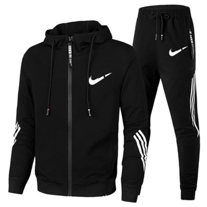 Autumn Winter Casual Men's Tracksuit Zip Hoodie Two-Piece Set Running Breathable Sports Suit Men's Autumn Clothing Menswear