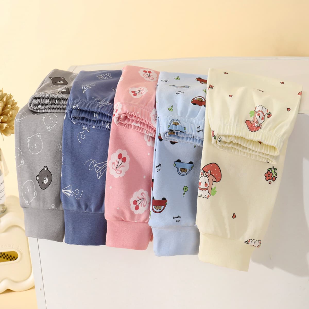 Children's thermal underwear, pure cotton, new autumn style, baby long pants, boys' warm sleep pants, girls' single pants, children's clothing, trousers
