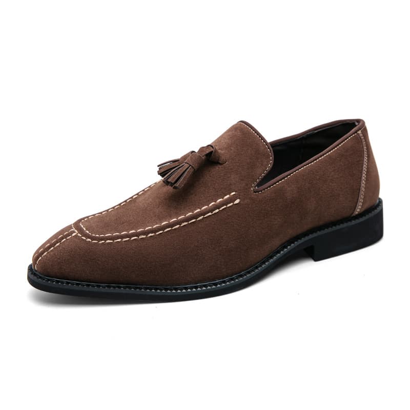 Men's Large Size New Casual Leather Shoes Fashion Business Formal Shoes Trendy British Style Slip-on Leather Shoes