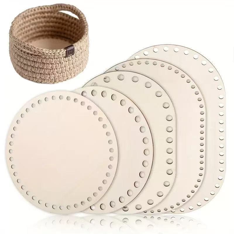 5-piece set of cross-border wooden crochet basket base cross-stitch fixed frame DIY round wooden hole woven embroidery