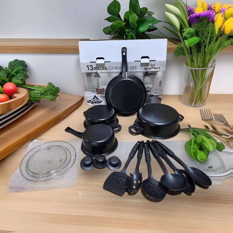 Best-selling 13-Piece Cookware Set with Stockpot, Milk Pot, Frying Pan, 4-Piece Non-Stick Cookware Set for Middle East & Africa