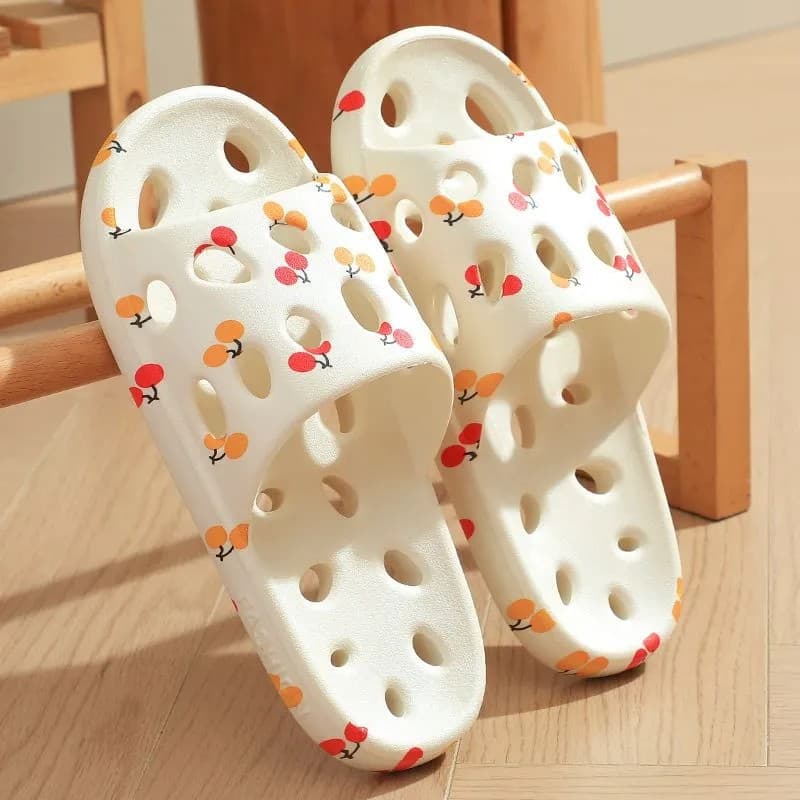 New Home Leak-Proof Slippers, Hollow Anti-Slip Indoor Bathroom Shower Quick-Dry Sandals for Men and Women Couples