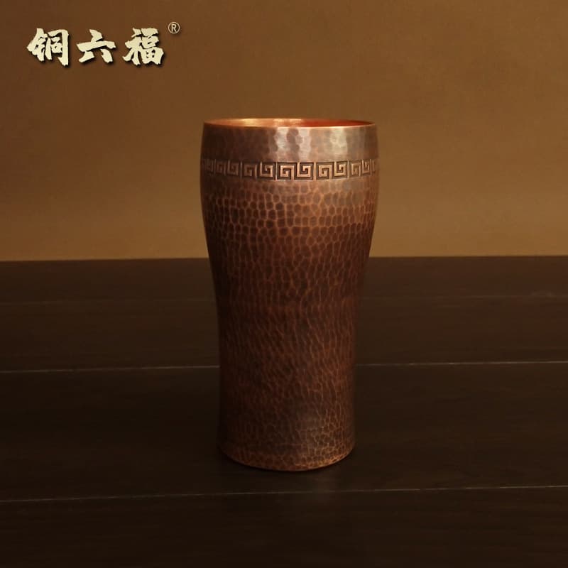 Pure Handmade Thickened Copper Beer Cup Coffee Machine Vintage Copper Cup Health Cup Pure Copper Cup Cold Drink Cup Beverage Cup