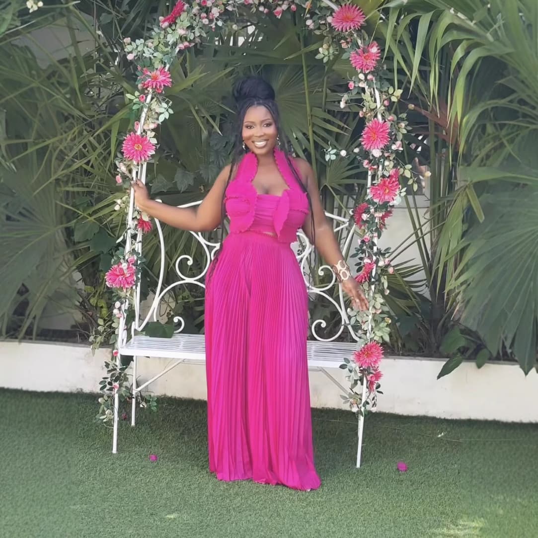 Plus Size Sexy Strappy Women's Dress with Micro Discounts, African Fashion Pleated Tube Top Skirt Set for Banquets