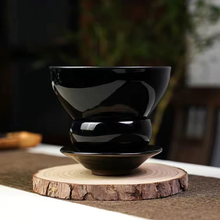 [Tea Whisking Bowl] Imitation Song Dynasty Tea Whisking Utensil, Black Gold Glaze Jian Zhan 12.5cm Standard Tea Whisking Bowl Matcha Bowl with Gold Glaze