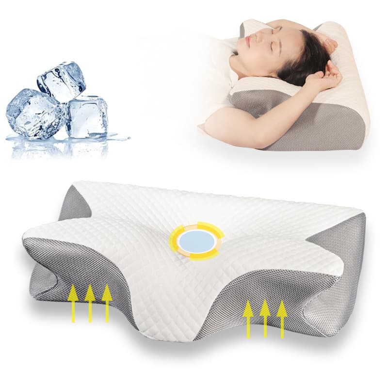 Cross-border memory foam pillow with slow rebound memory foam, uniquely shaped pillow core, cervical spine support pillow, horn-shaped pillow