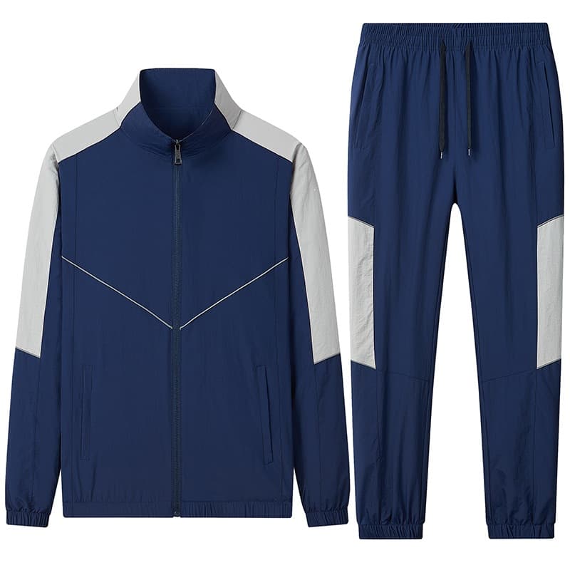 2026 New American Contrast Color Splicing Suit Men's Sports Casual Pants Jacket Jacket Loose Casual Sportswear