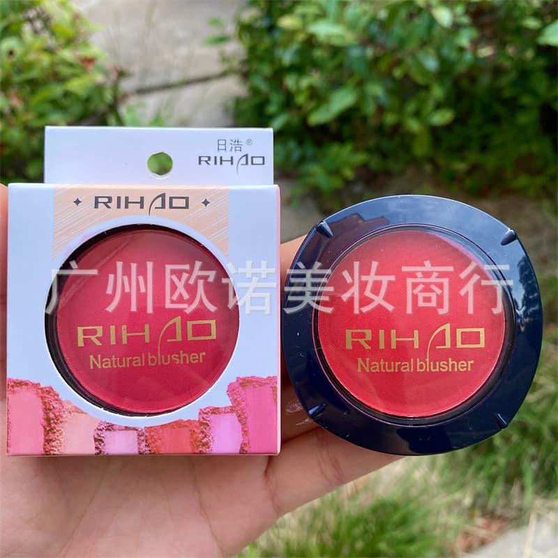 Rihao Blush 8099 School Group Student Performance Stage Makeup Blush Rose Red Big Red Rouge Easy to Apply