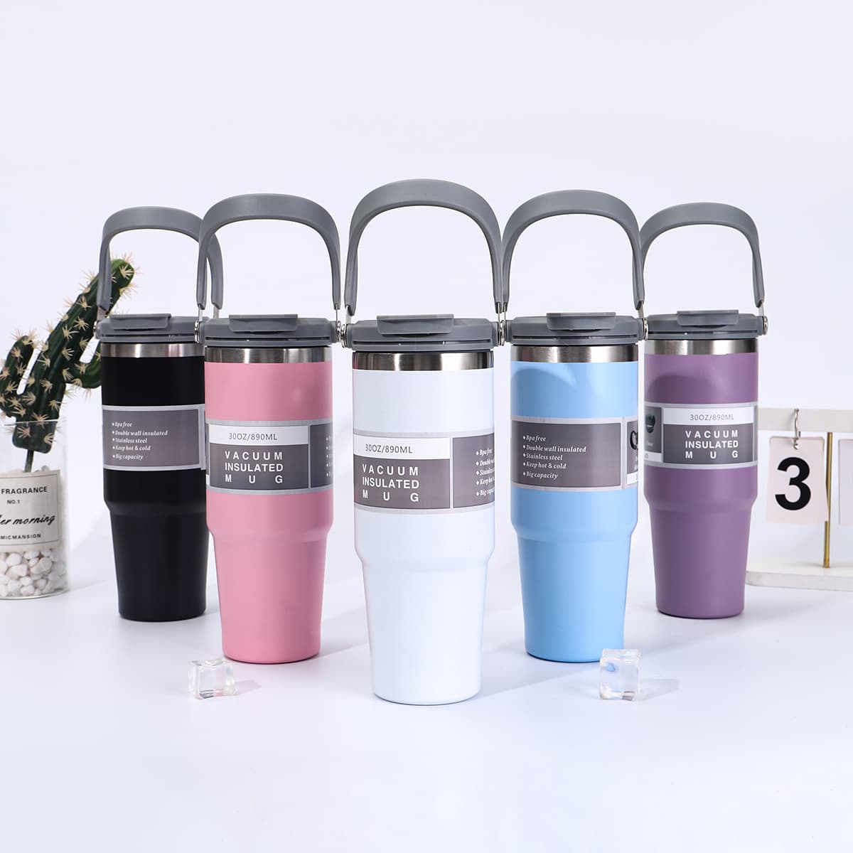 Amazon Large Capacity Giant Dual-Drink Car Cup 30oz Portable Space Bottle Outdoor Portable Car Ice Cup