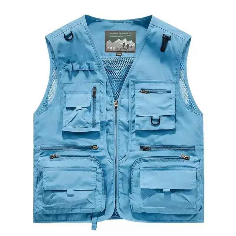Cross-border Wholesale Work Vest Men Casual Outdoor Hiking Sleeveless Warm Multi-functional Mesh Breathable