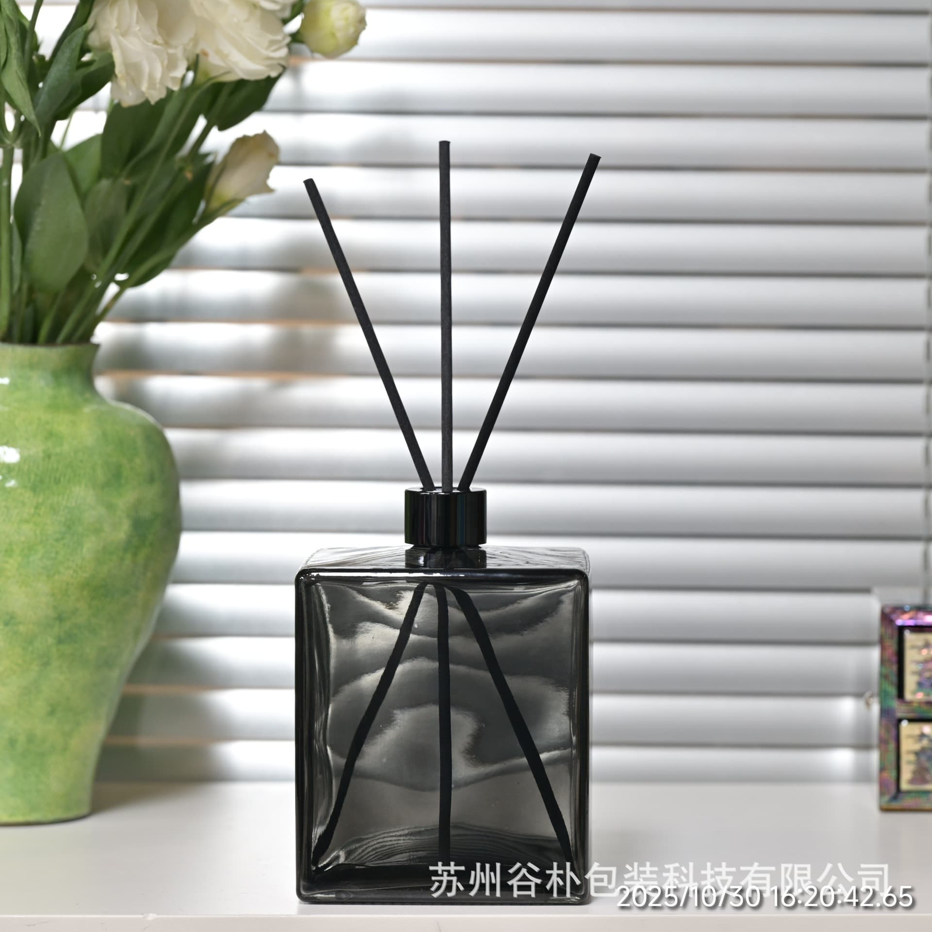 1000ML Fireless Aromatherapy Bottle Extra Large Capacity Large Square Bottle Fireless Aromatherapy Bottle Square Transparent Black Fragrance Container