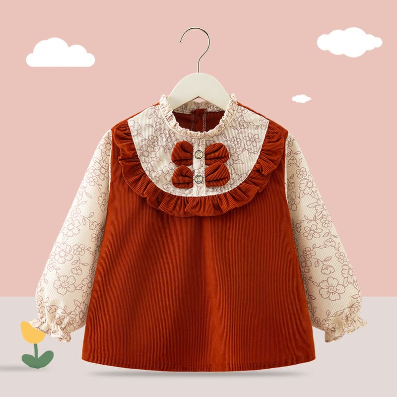 Kids Smock Baby Feeding Bib Waterproof Stain-Resistant Bib Princess Dress Stylish Apron Autumn Winter Infant Reverse Wear