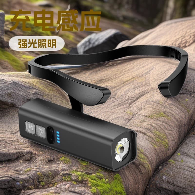 Cross-border Outdoor Clip-On Rechargeable Long-lasting Night Fishing Hiking Multi-functional Bright Lighting Wave Sensing Headlamp
