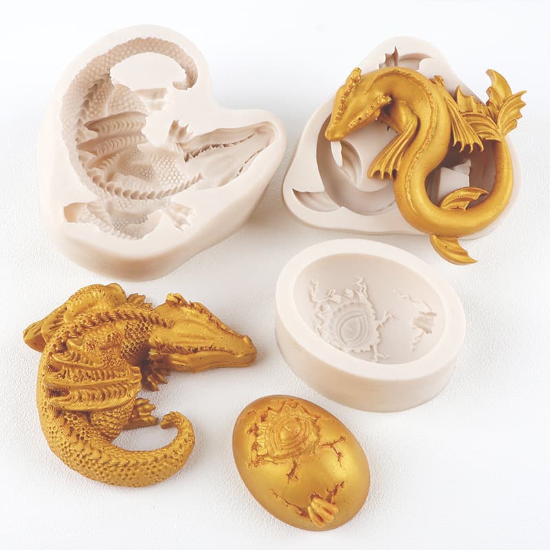 3D Dinosaur Silicone Mold, Dinosaur Egg Resin Clay Mold, Squeeze Toy, Fondant Cake Mold