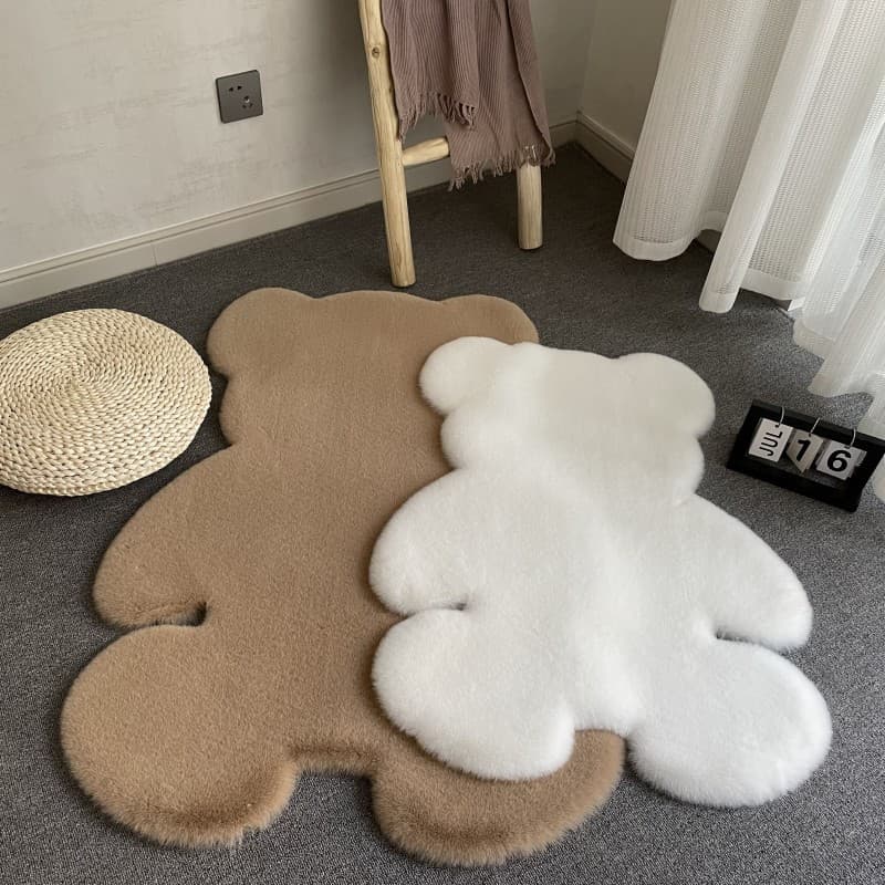 ins cute bear carpet plush decorative carpet bedroom renovation girly heart internet celebrity children's room bedside mat
