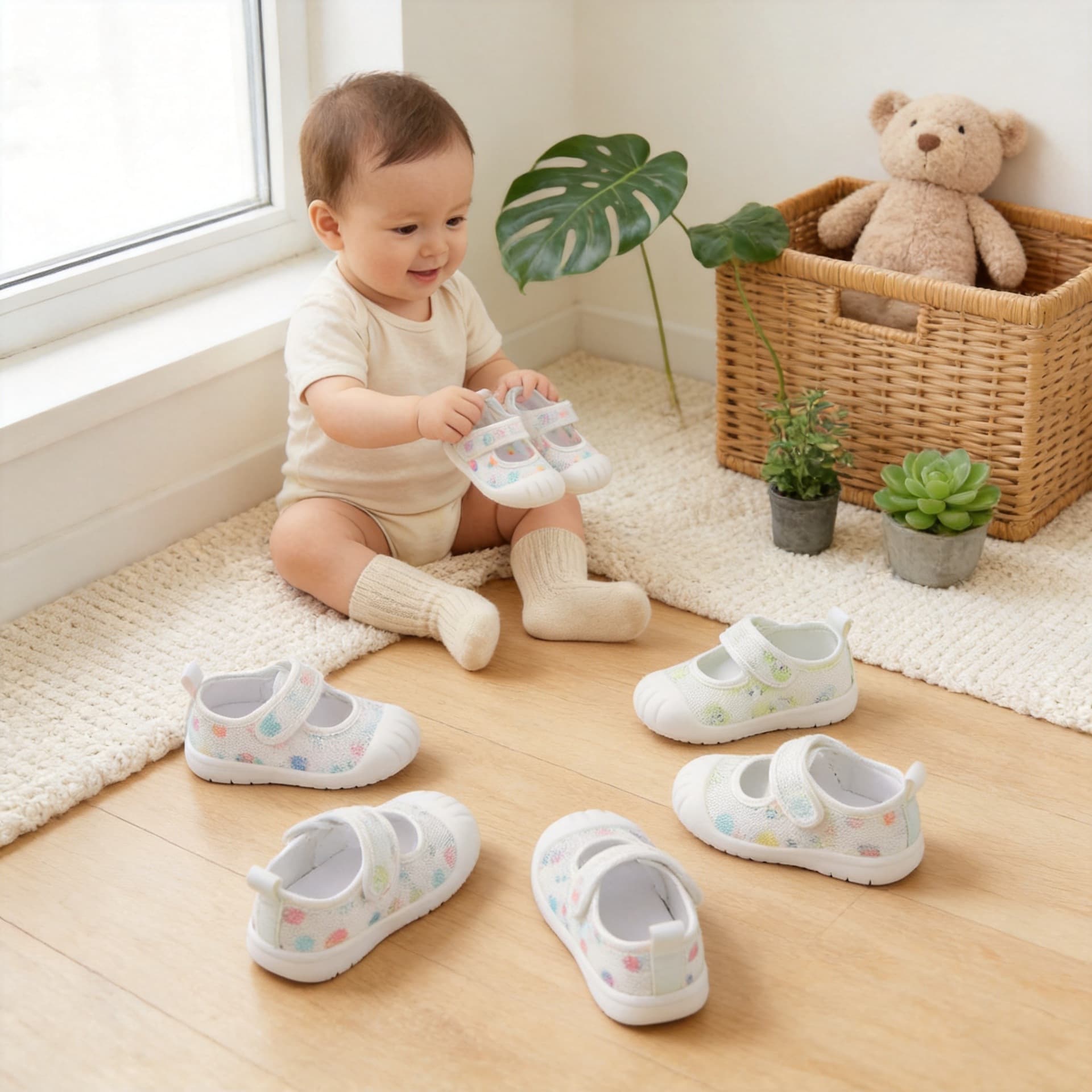 Cross-border Baby Walking Sandals Boys Girls Summer Toddler Shoes Soft Sole Non-slip Mesh Velcro Sandals