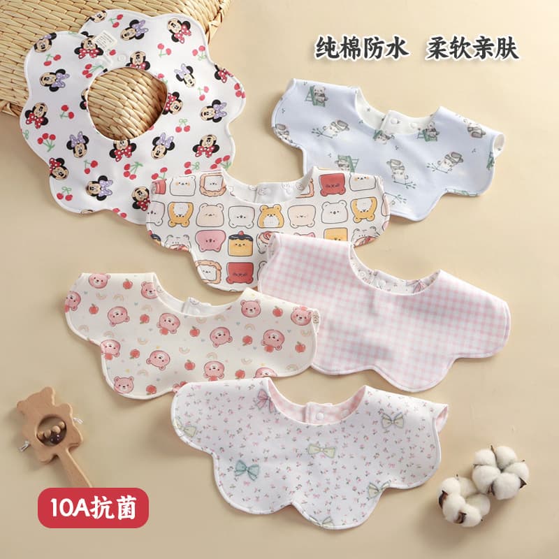 Thin Baby Saliva Napkin Double-Sided Plus Size Baby Class A Pure Cotton Waterproof Bib Absorbent Antibacterial Bib for Infants and Young Children
