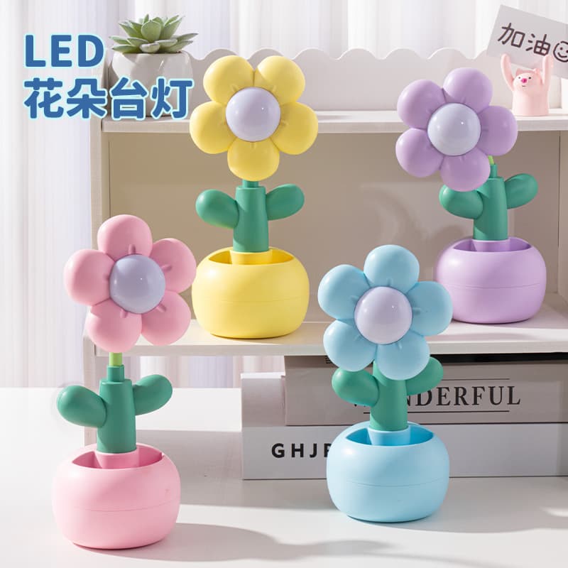New ins flower night light creative desktop storage small table lamp bedside lamp birthday gift customizable gift