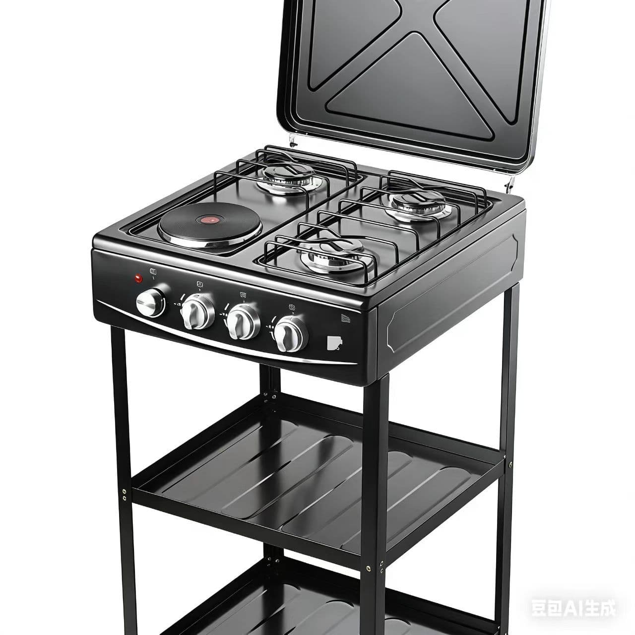 European Gas Stove 4-Burner with 2-Tier Rack Combo CKD Parts Whole Machine Factory Direct 1 Piece MOQ