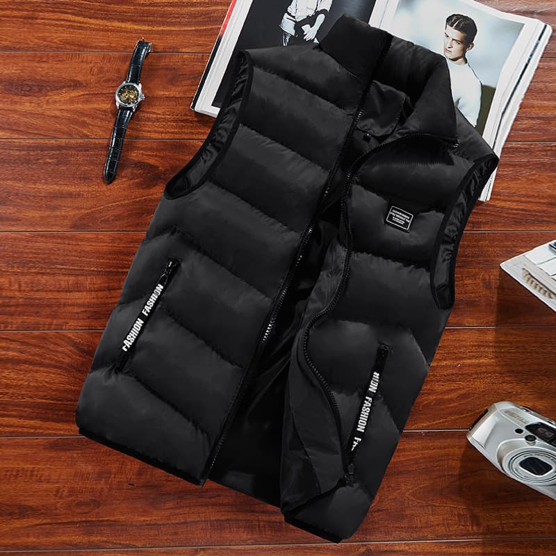 New Cross-Border 8XL Autumn/Winter Men's Vest Jacket Casual Warm Cotton Vest Korean Trend