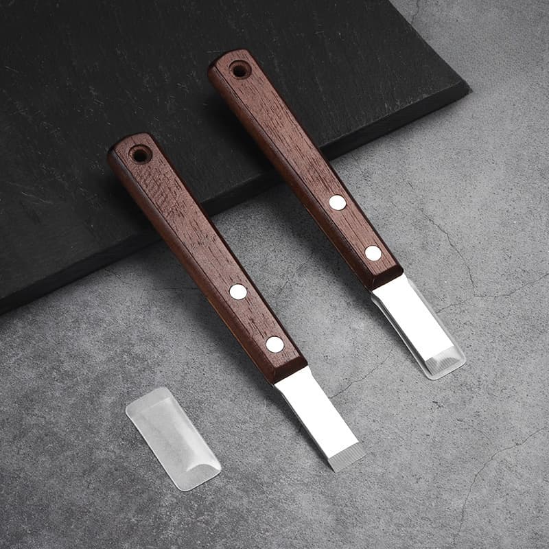 Manufacturer Direct Flat-head Glue Removal Scraper, Sealing Gasket and Grease Stain Cleaner with Wooden Handle, Range Hood Scraper