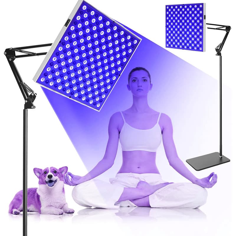 45W Black Timer Full UV Full Blue Light Panel Tanning Lamp Floor Stand Telescopic Boom Purple Light Bracket Model