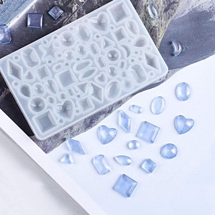 DIY Crystal Epoxy Silicone Mold Heart Geometric Moon Multi-Style Gem Mirror Pendant Handmade Craft Mold