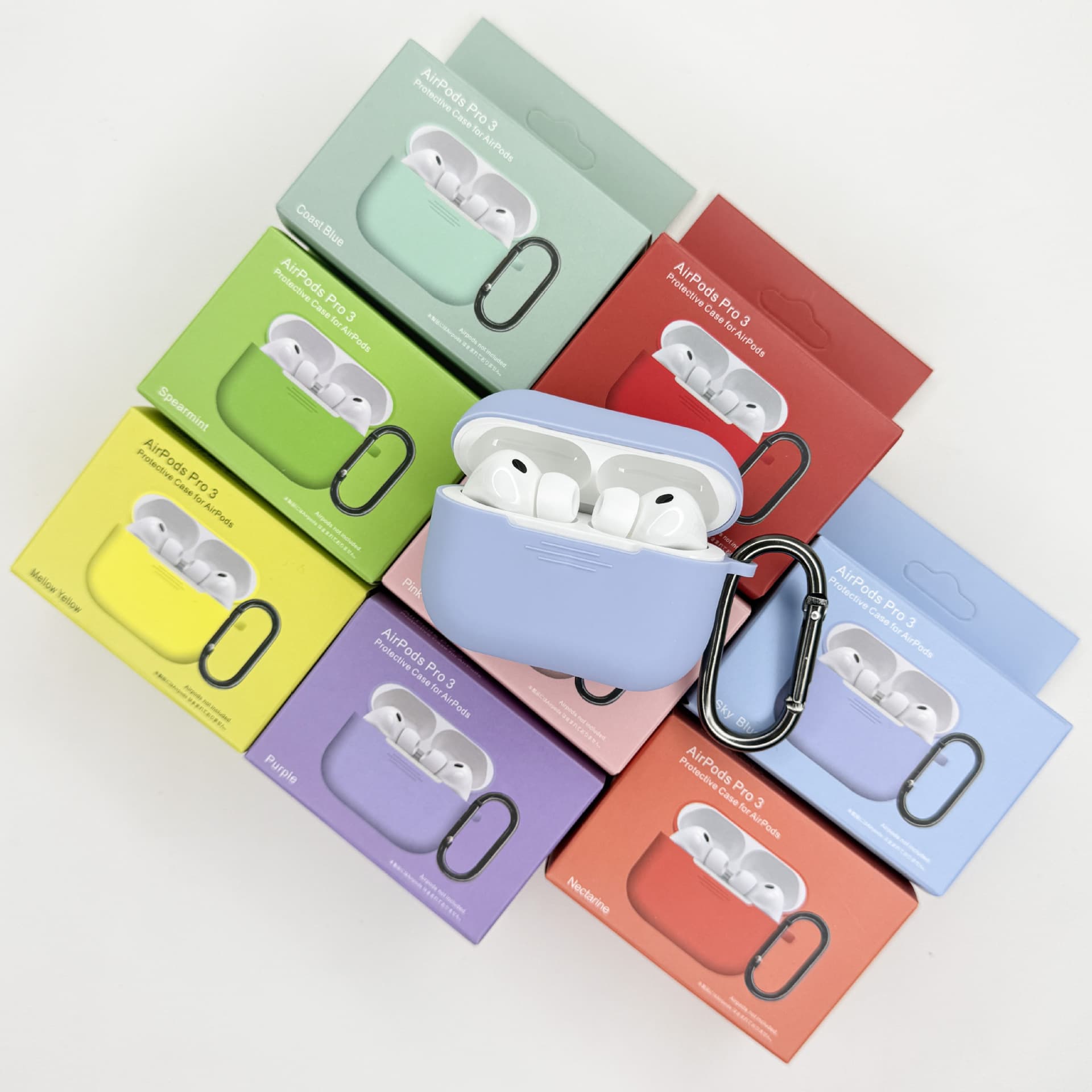 Suitable for Apple AirPods Pro 3 2025 Bluetooth Earbuds Silicone Protective Case Anti-Drop Storage Bag Liquid