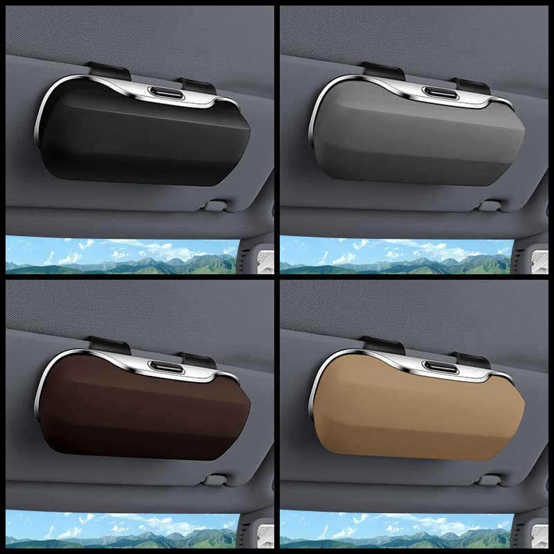 Cross-Border [No More Clutter] Car Sun Visor Sunglasses Storage Box Portable Eyeglasses Case for Vehicle