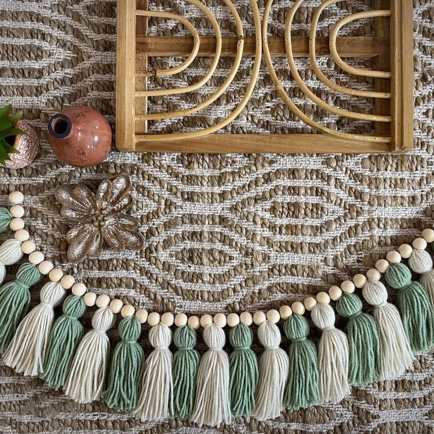 ins decorative bohemian tassel banner handmade tassel garden, kids room decoration party banner