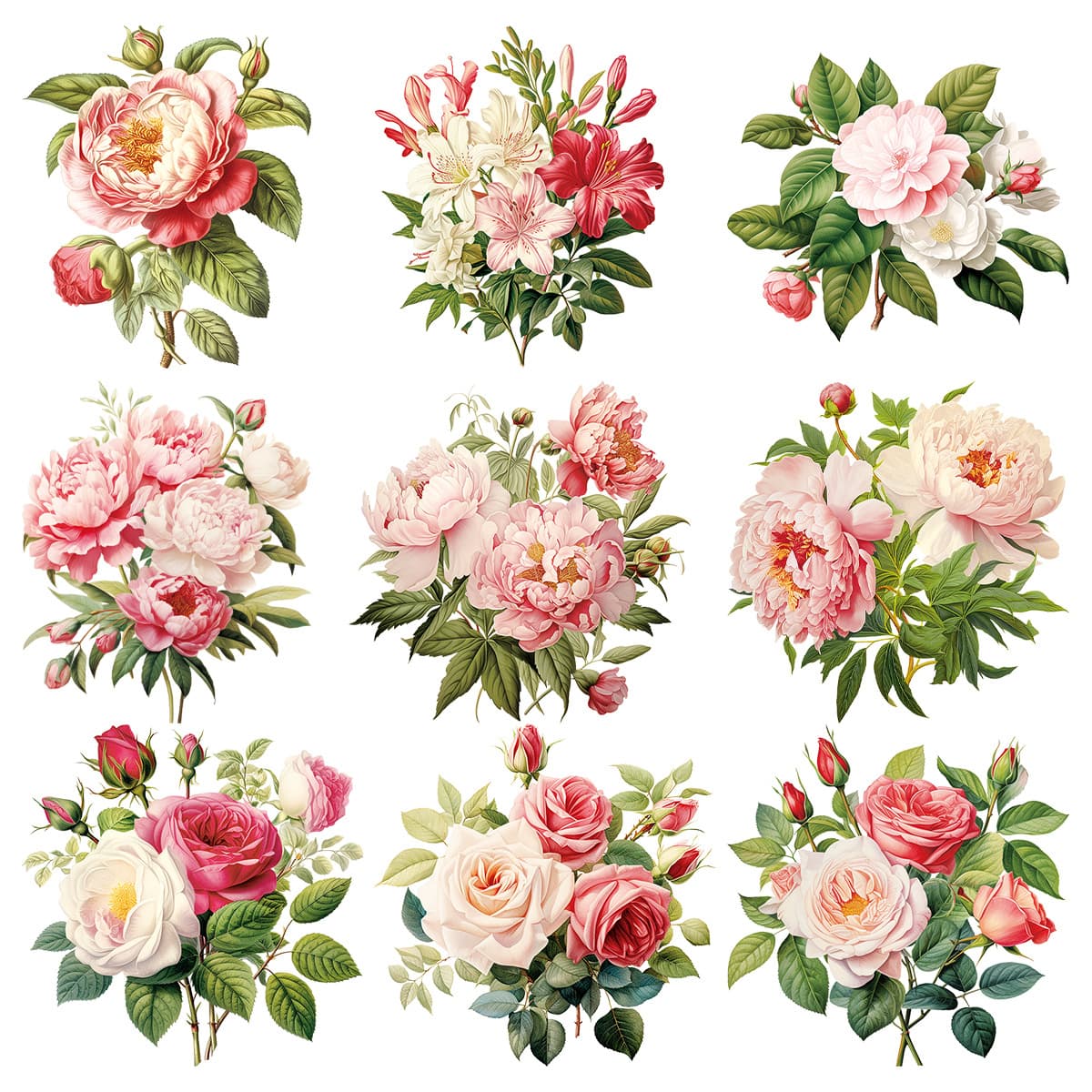 Cross-border retro flower transfer sticker Mother's Day decorative glass sticker crystal label UV pattern transfer sticker