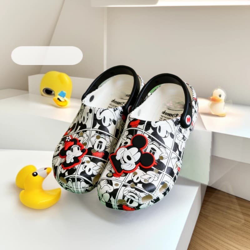 Mickey and Friends Croc Sandals Mickey Mouse Clubhouse Cartoon Beach Sandals for Men, Women, Adults, and Kids, In Stock