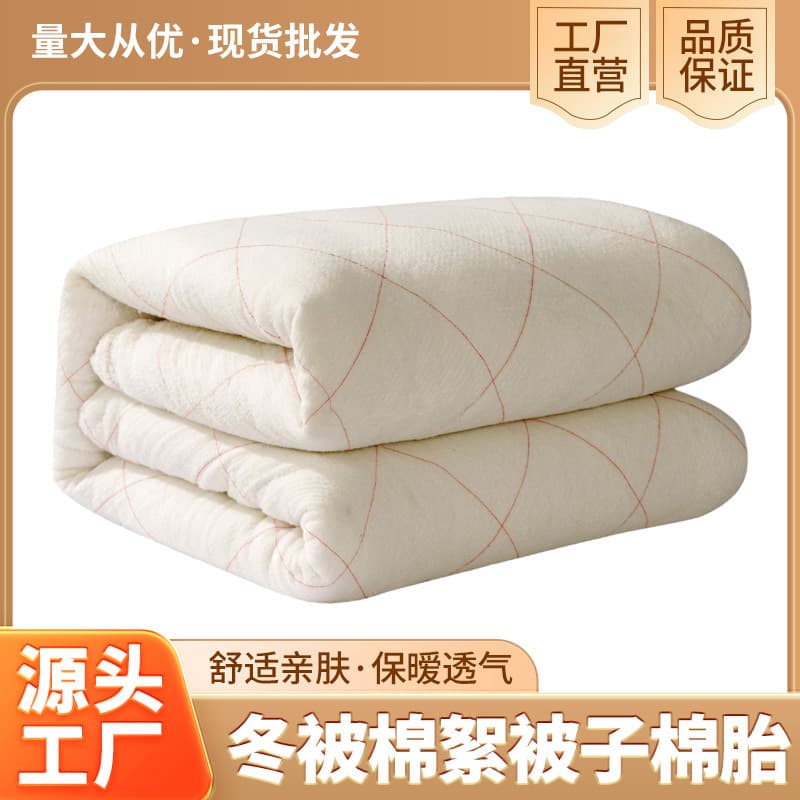 Winter Quilt Thick Cotton Batting Warm Pure Cotton Home Use Cover/Mattress Quilt Factory Wholesale