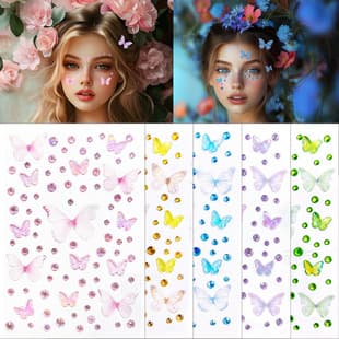 Icy Aurora Butterfly Sheer Butterfly Self-Adhesive Performance Children's Stage Face Ultra-Shiny 3D Diamond Decoration
