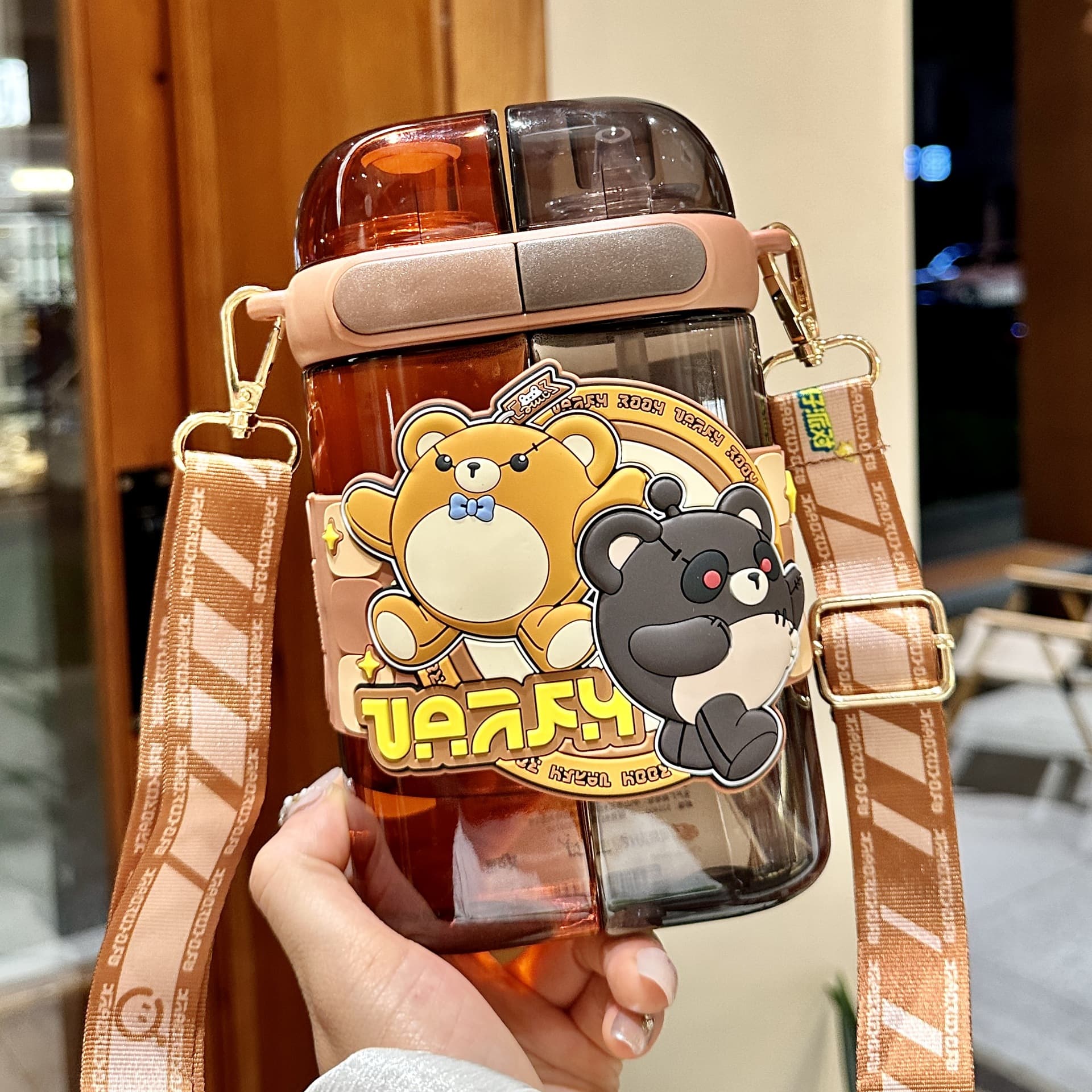Egg boy party children's water cup summer boy double drinking straw cup kindergarten students go to school special kettle summer
