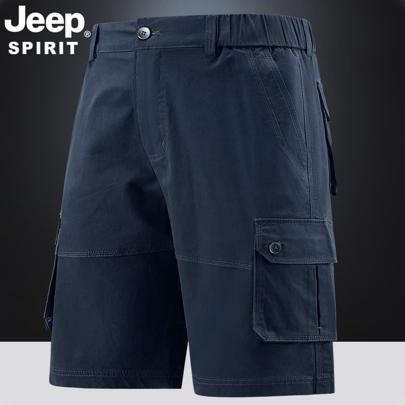JEEP SPIRIT Men's Work Shorts Multi-Pocket Five-Point Shorts Straight Leg Shorts Horse Riding Shorts Casual Shorts 7673