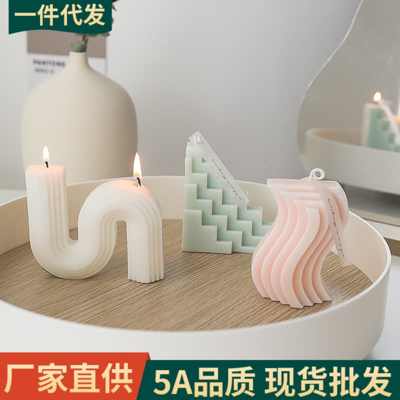 Candles, Aromatherapy, Atmospheric Desktop Decorations, Handmade Candles, Niche Creative Gifts, Soy Wax, Curved Candles