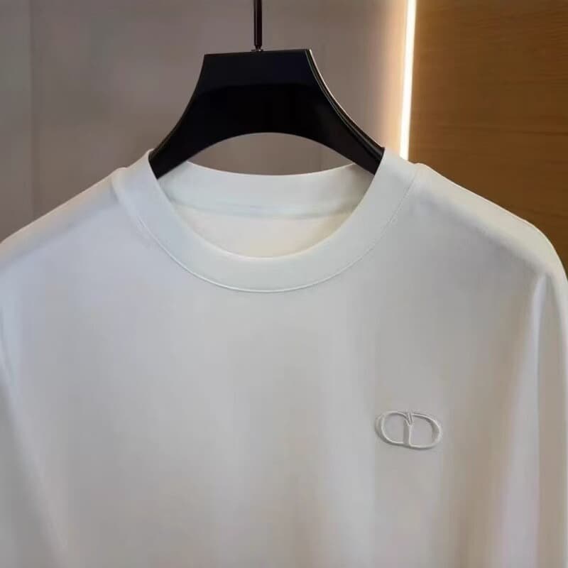 2026 New Model Dd Brand Unisex Cd Letter Embroidery Cotton Small Logo Round Neck Short-Sleeve T-Shirt, Loose and Casual