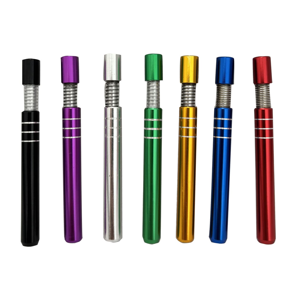 Cross-border Aluminum Alloy Spring Snuff Pipe Press Metal Snuff Pipe New Snuff Bottle Snuff Pipe