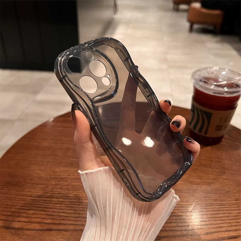 Compatible with Apple 14 Phone Case New iPhone 17 Air Anti-Drop 12/11 Pro Cream Pattern 16 Pro Transparent Case