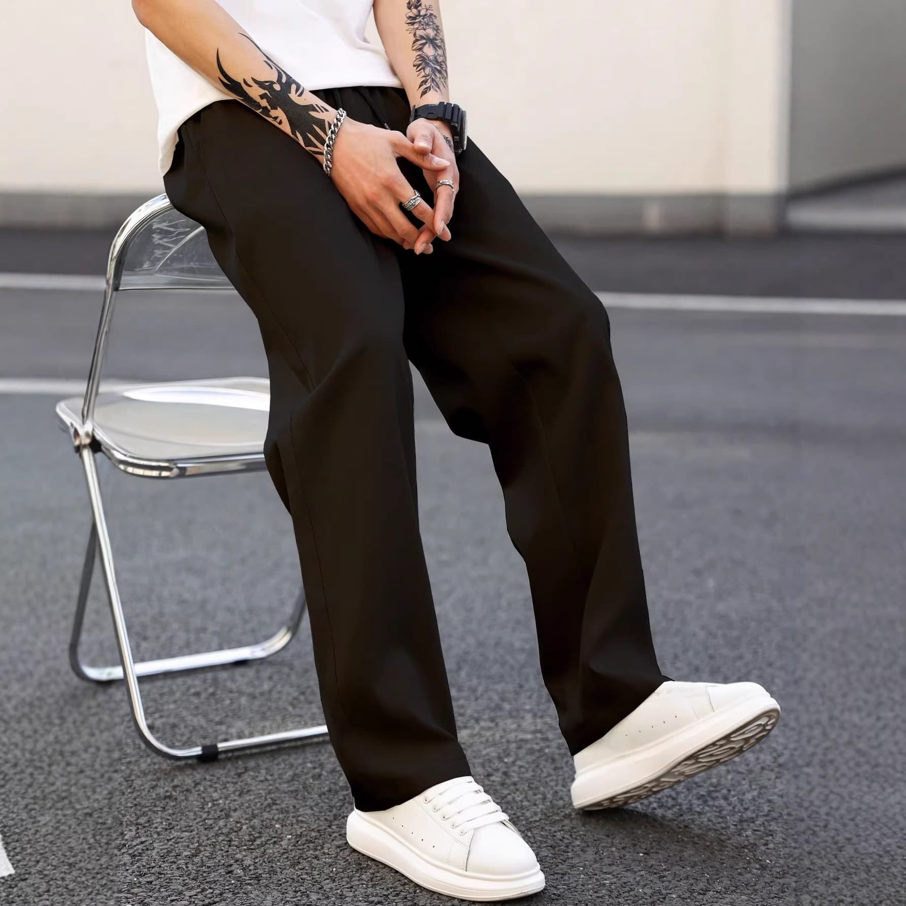 Amazon 2026 Men's New Casual Stylish Trousers Solid Color Casual Pocket Versatile Fashion Pants In Stock Wholesale