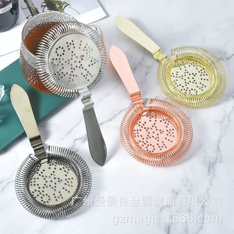 Stainless steel 304 ice strainer, creative cocktail star-shaped ice separator, cocktail filter, foreign trade cross-border