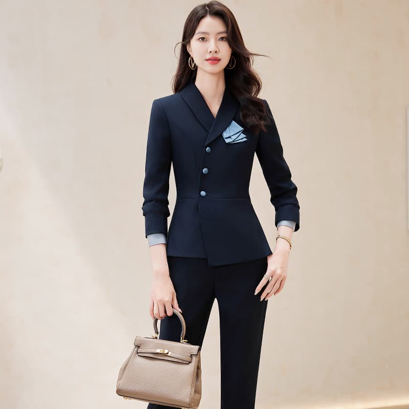 Professional Women's Suit Set for Spring and Fall, Sharp Customer Service Uniform, Hotel Front Desk Reception, Jewelry Workwear