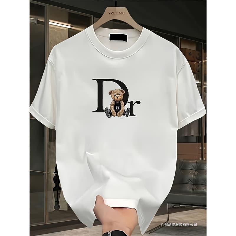 onGra Cross-border Summer T-shirt Heavy Cotton Casual 10oz European Size Hip Hop Men Crew Neck