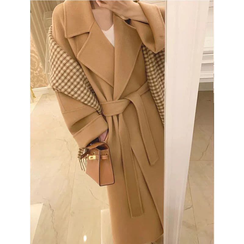 Autumn/Winter New Style Double-Sided Fleece Wool Coat Women's Mid-Length Korean Version Petite Lazy Style Wool Jacket