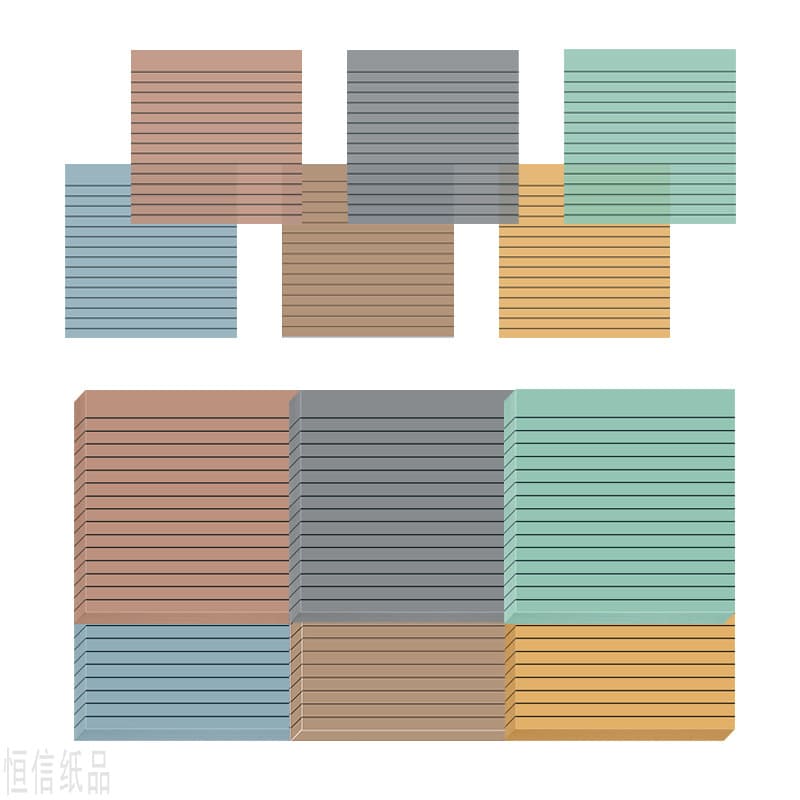 Lined Transparent Sticky Notes Vintage Color Reusable Note Paper Student Index Tabs Large Sticky Note Pad Factory Wholesale